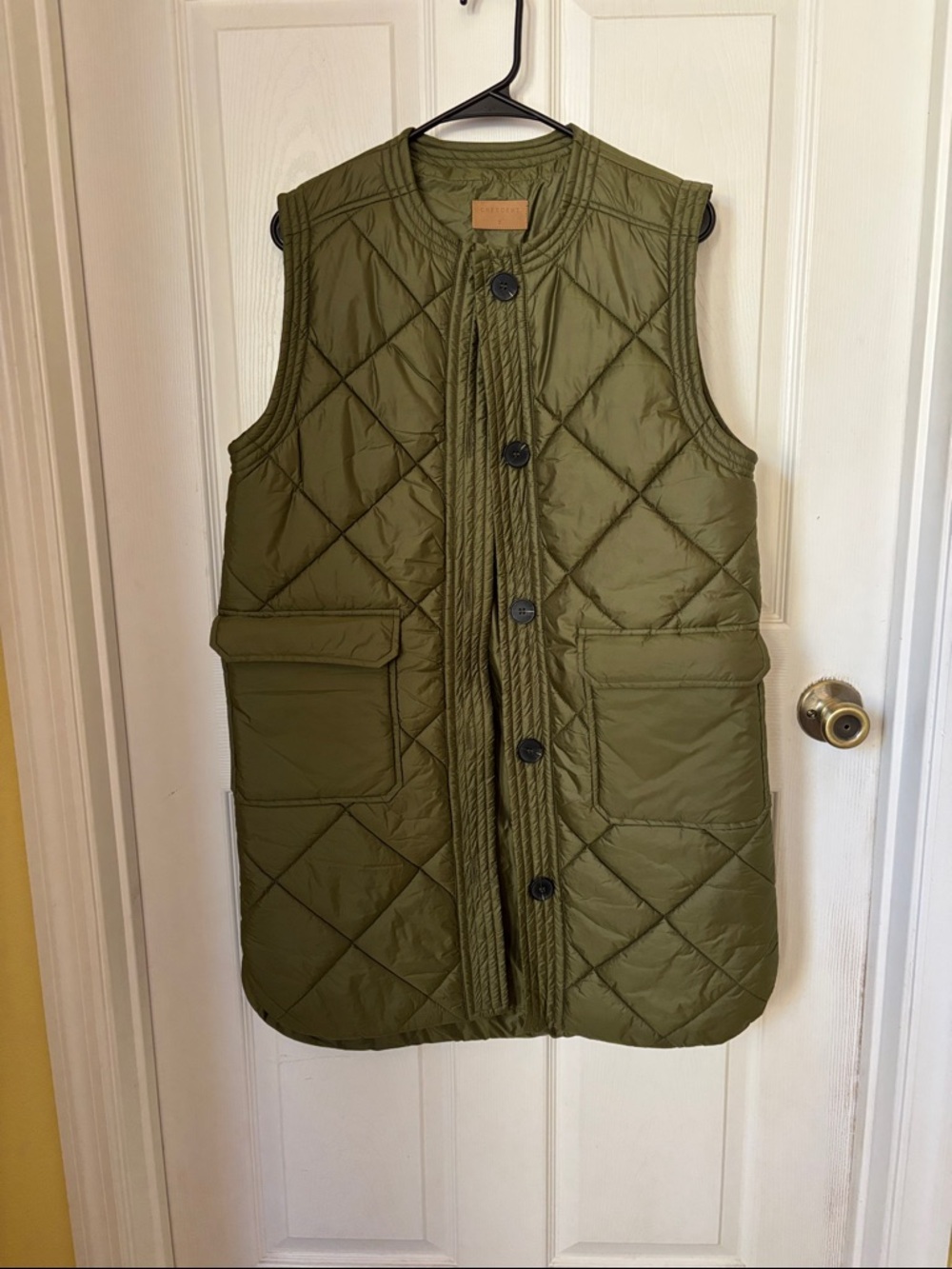 Crescent Olive Green Quilted Sleeveless Vest